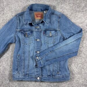Levi Strauss‎ & Co. Denim Jacket Women's M Light Wash Trucker Blue Jean Jacket